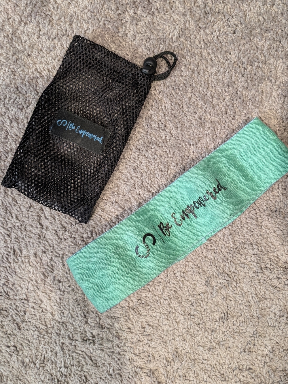 Be Empowered Mint Resistance Exercise Band with Carry Bag